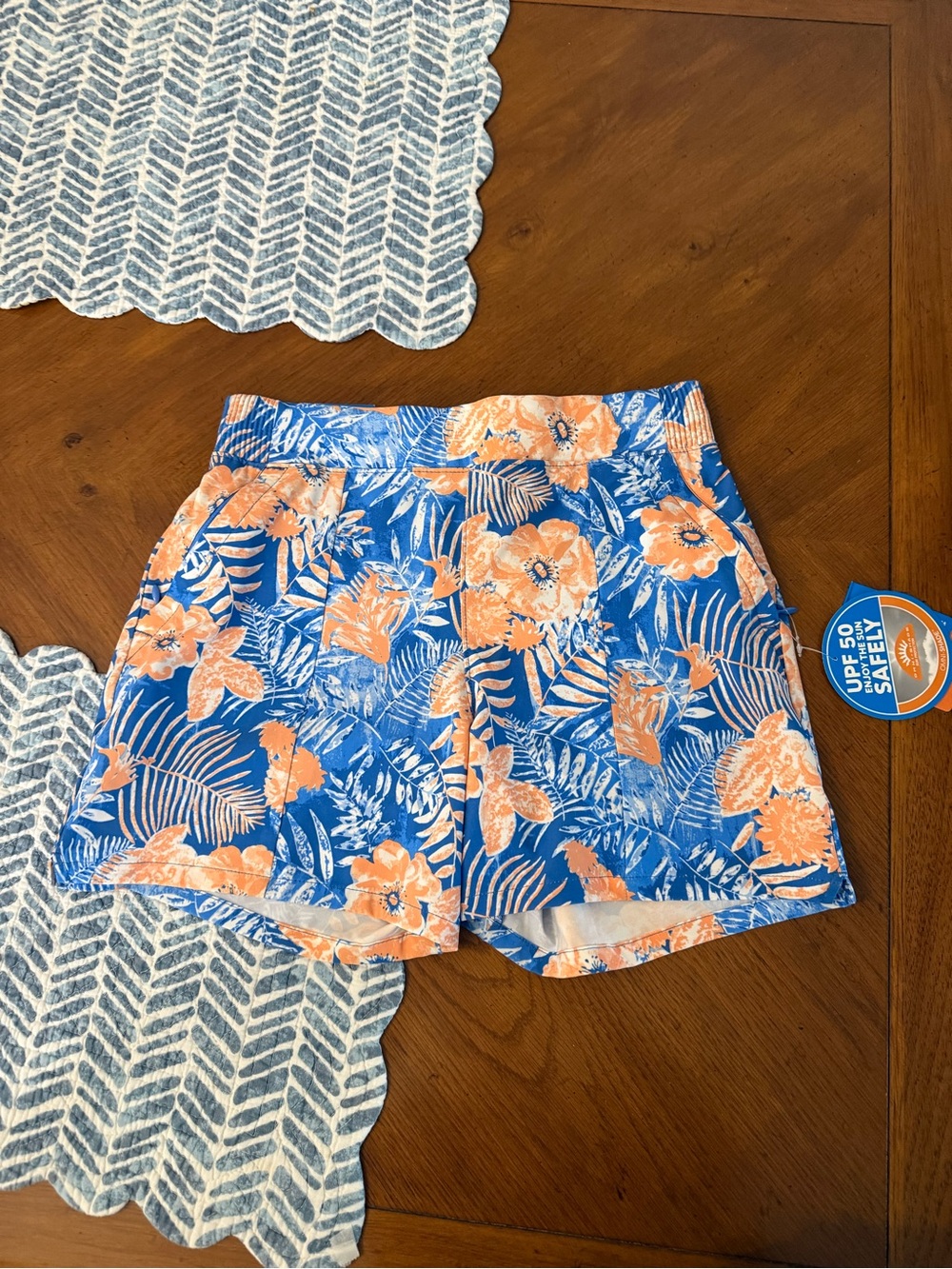 Columbia Blue & Orange Floral Women’s Shorts